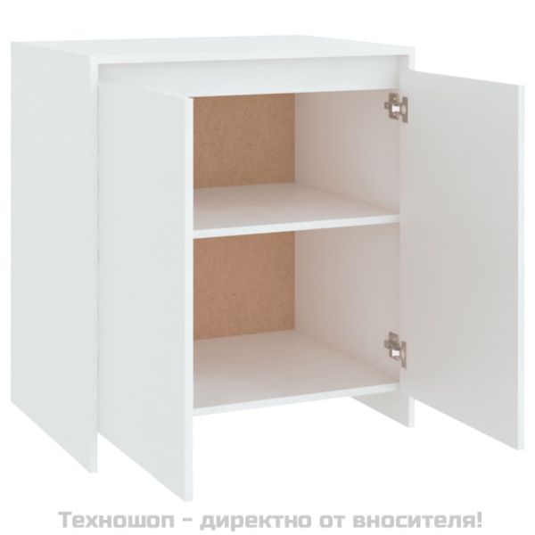 Сайдборд, бял, 70x41x75 см, инженерно дърво