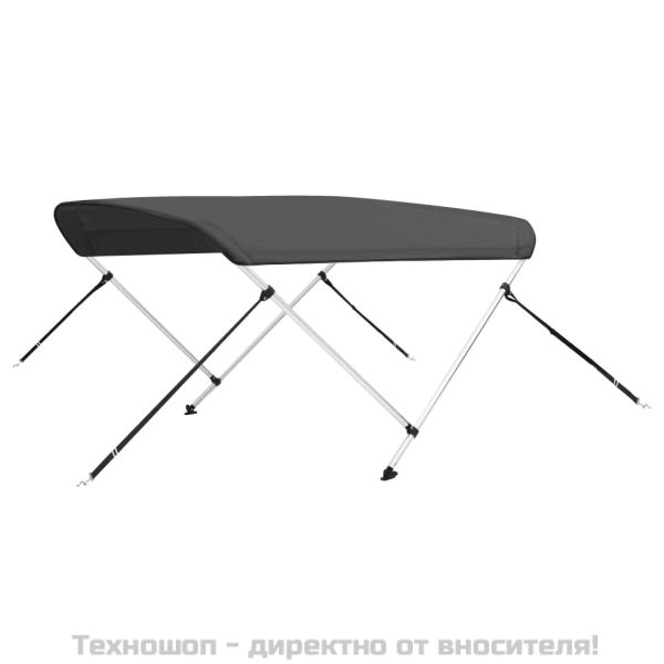 Тента за лодка, 2 дъги, антрацит, 150x120x110 см