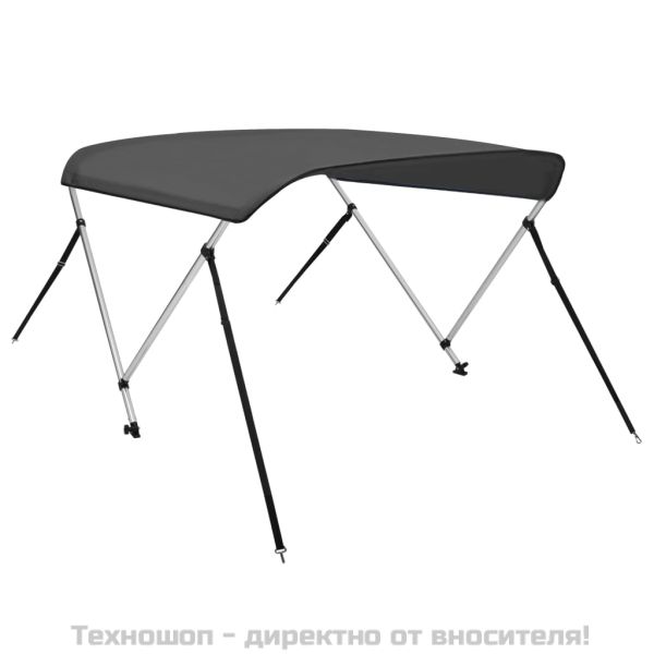 Тента за лодка, 2 дъги, антрацит, 150x120x110 см