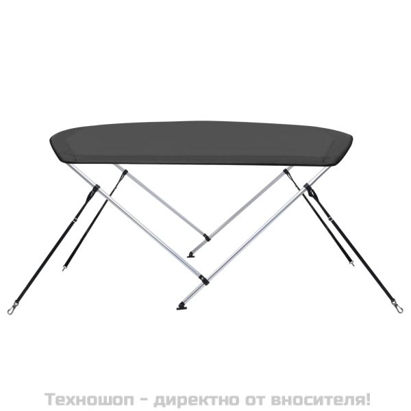 Тента за лодка, 2 дъги, антрацит, 150x120x110 см
