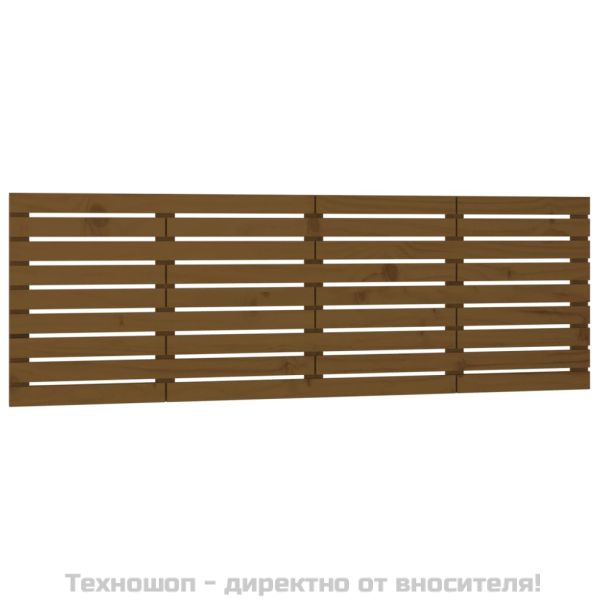 Стенна табла за спалня, меденокафява, 166x3x63 см, бор масив