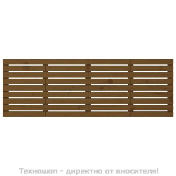 Стенна табла за спалня, меденокафява, 166x3x63 см, бор масив