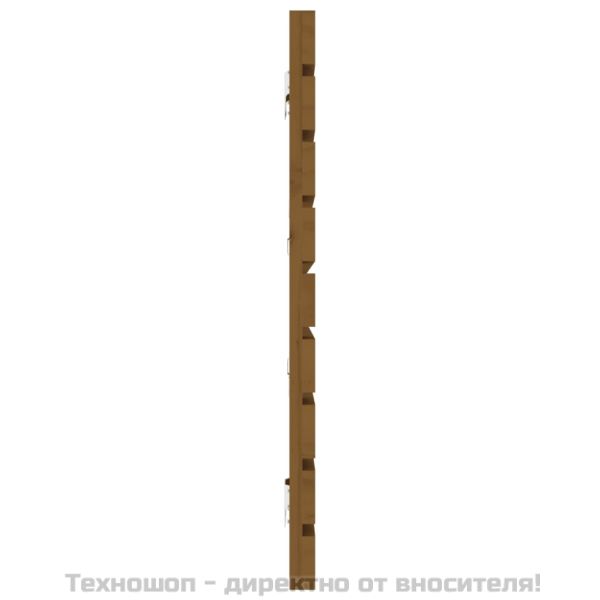 Стенна табла за спалня, меденокафява, 166x3x63 см, бор масив