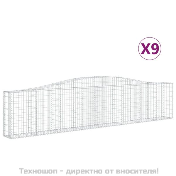 Габионни кошници арка 9 бр 400x30x80/100 см поцинковано желязо