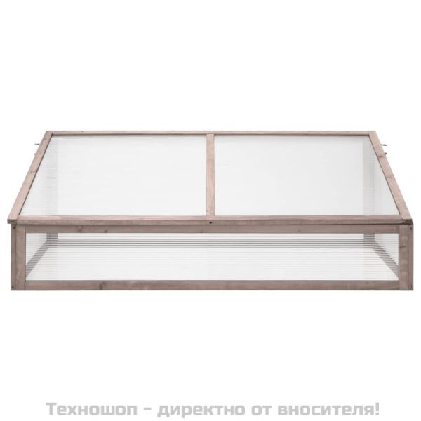 Оранжерия сива 110x56x39 см чамово дърво
