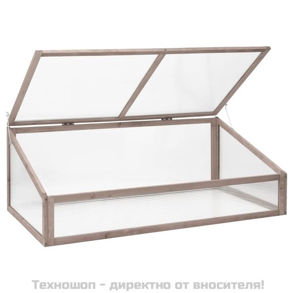 Оранжерия сива 110x56x39 см чамово дърво
