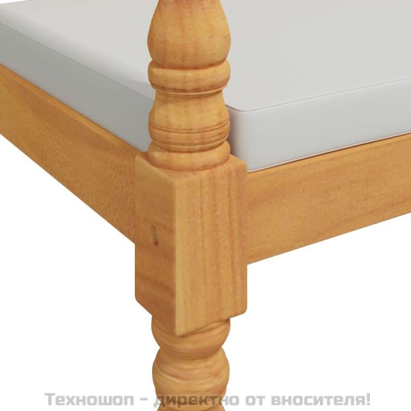 Пейка Батавия с възглавница, 150 см, тик масив