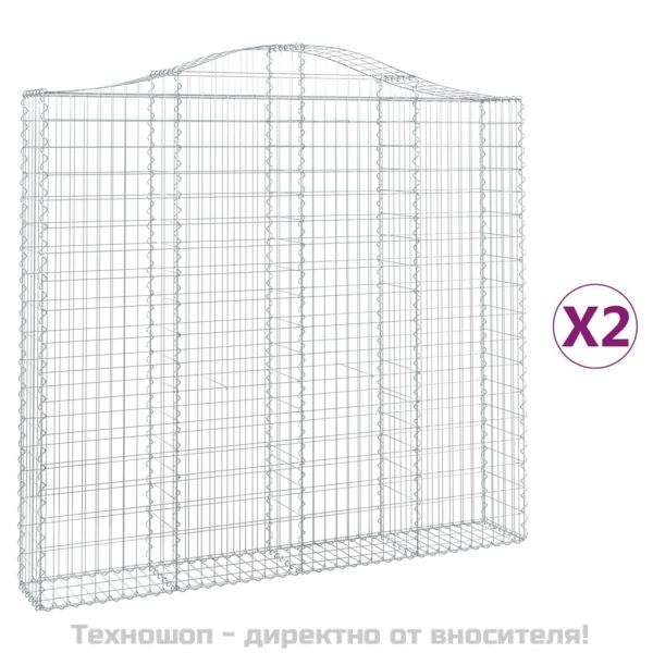 Габионни кошници арка 2 бр 200x30x180/200 см поцинковано желязо