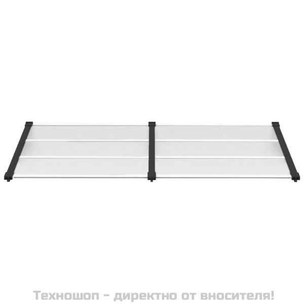Навес за врата, черно и прозрачно, 199x90 см, поликарбонат