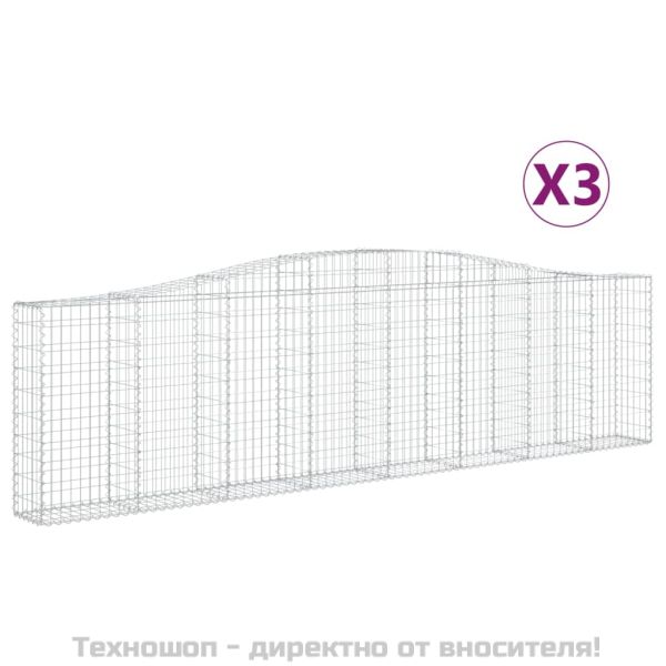 Габионни кошници арка 3 бр 400x30x100/120 см поцинковано желязо