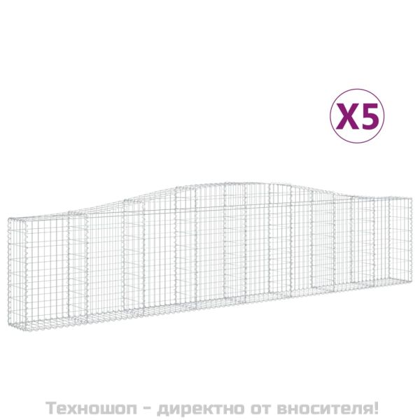 Габионни кошници арка 5 бр 400x30x80/100 см поцинковано желязо