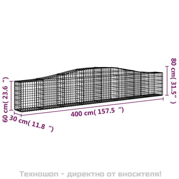 Габионни кошници арка 6 бр 400x30x60/80 см поцинковано желязо