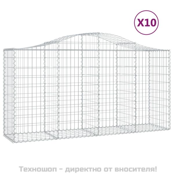 Габионни кошници арка 10 бр 200x50x100/120см поцинковано желязо