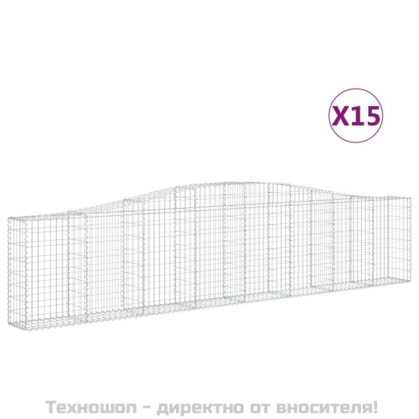 Габионни кошници арка 15 бр 400x30x80/100 см поцинковано желязо