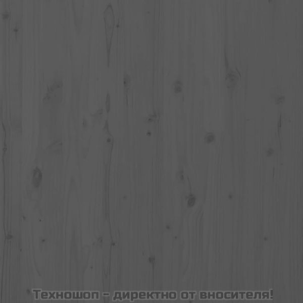 Стенна табла за спалня, сива, 166x3x91,5 см, борово дърво масив