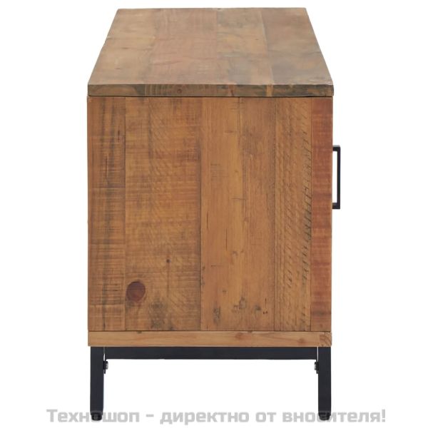 ТВ шкаф, кафяв, 110x35x48 см, борова дървесина масив