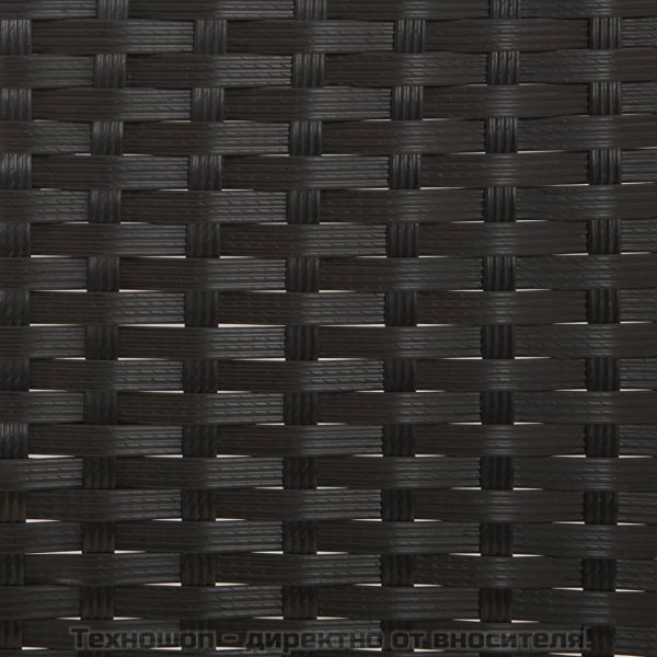 2-местна градинска пейка с възглавници, черна, полиратан