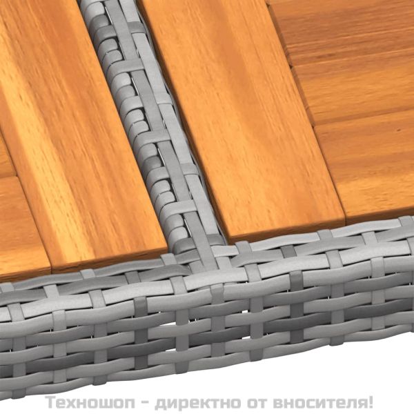 Градински трапезен комплект 11 части полиратан сив