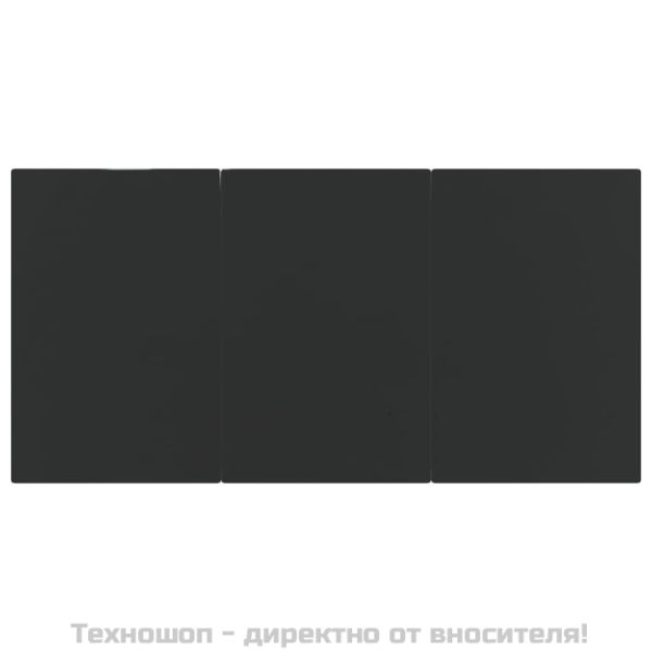 Градински трапезен комплект, 5 части, черен, полиратан