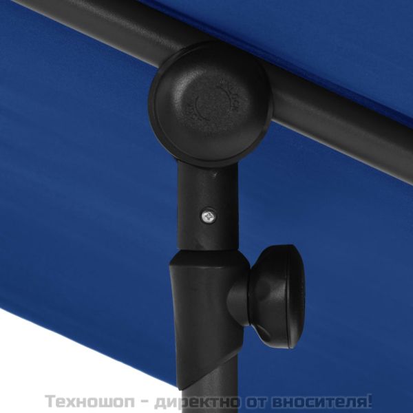 Градински чадър с алуминиев прът, 180x110 см, лазурносин