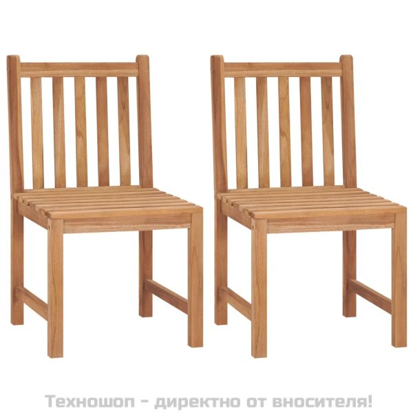 Градински трапезен комплект, 5 части, тиково дърво масив