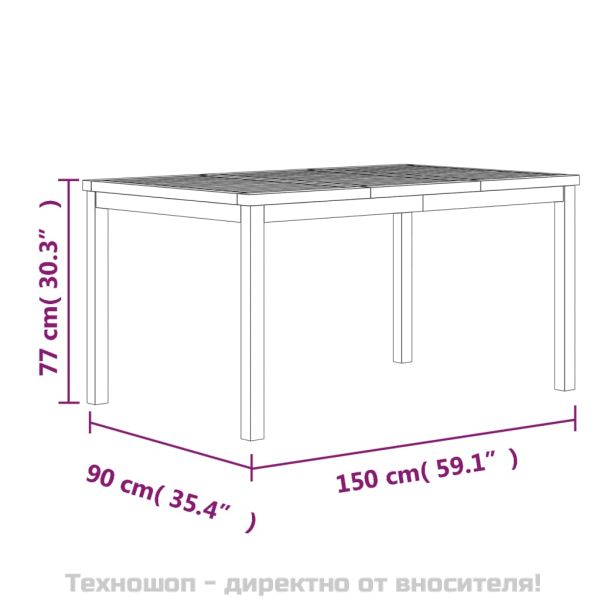 Градински трапезен комплект, 3 части, тиково дърво масив