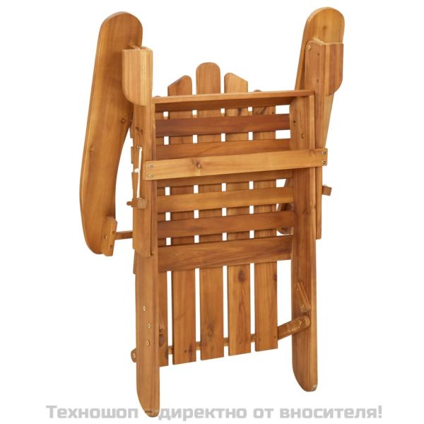 Градински стол Адирондак с опора за крака, акациево дърво масив