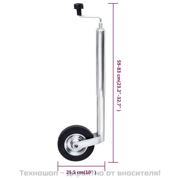 Опорно колело за ремарке, 48 мм, поцинкована стомана