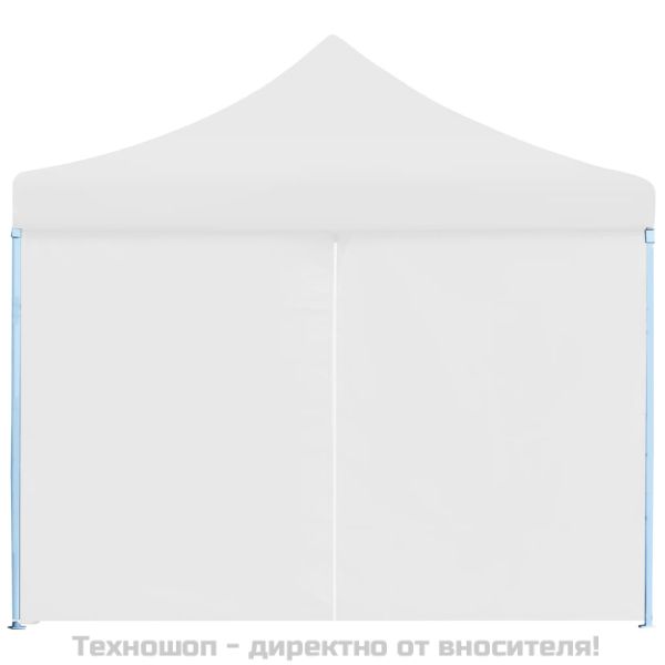 Сгъваема шатра с 8 странични стени, 3x9 м, бяла