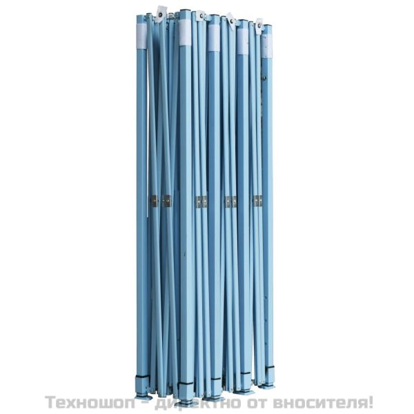 Сгъваема шатра с 8 странични стени, 3x9 м, бяла