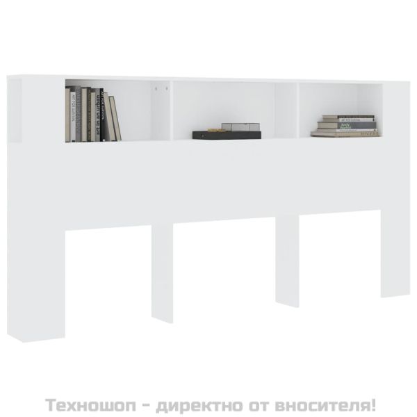 Табла за легло тип шкаф, бяла, 200x18,5x104,5 см