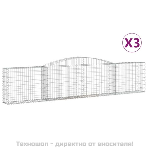 Габионни кошници арка 3 бр 400x30x80/100 см поцинковано желязо