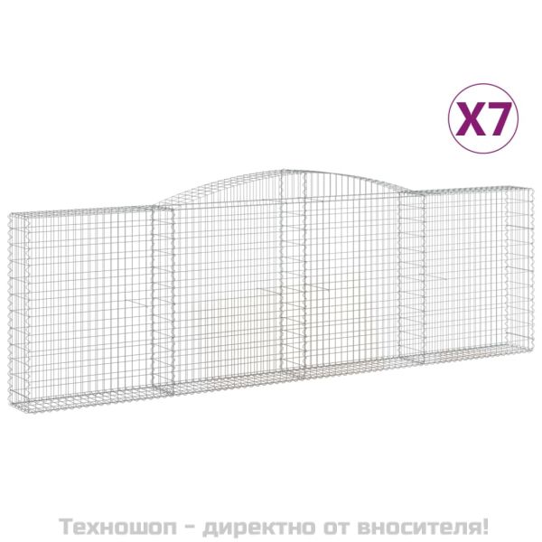 Габионни кошници арка 7 бр 400x30x120/140 см поцинковано желязо