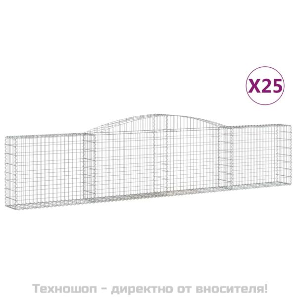 Габионни кошници арка 25 бр 400x30x80/100 см поцинковано желязо