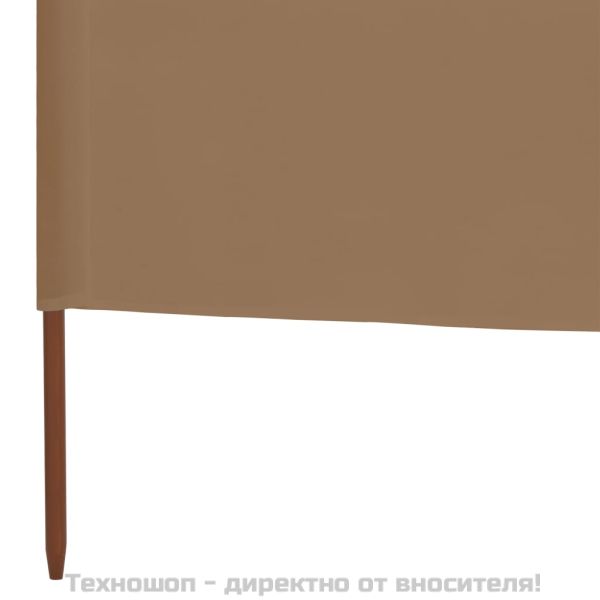Параван против вятър от 5 панела, текстил, 600x160 см, таупе