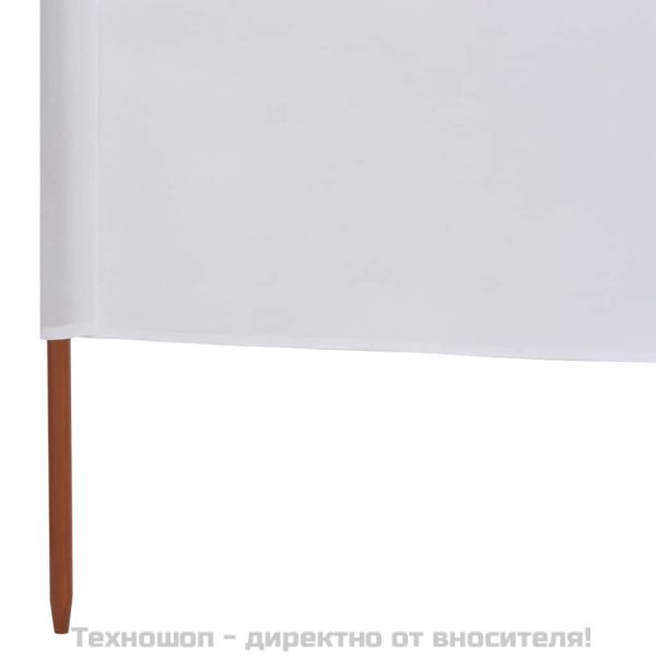 Параван против вятър от 5 панела текстил 600x160 см пясъчнобял