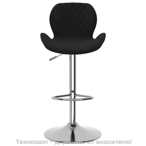 Бар табуретки, 2 бр, черни, кадифе