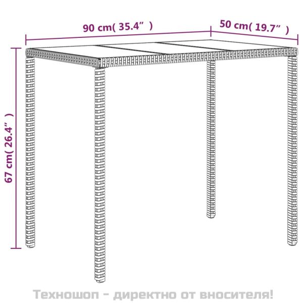 Градински лаундж комплект с възглавници 4 части черен полиратан