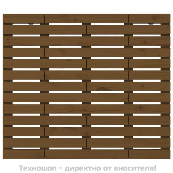 Стенна табла за спалня, меденокафява, 126x3x91,5 см, бор масив