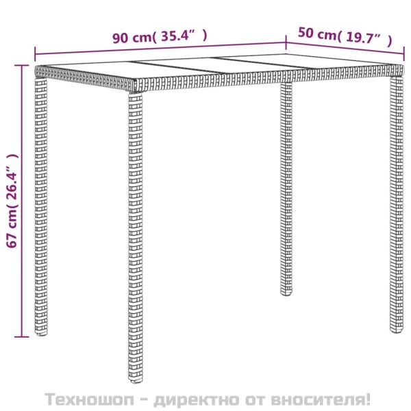 Градински комплект с възглавници, 4 части, кафяв, полиратан
