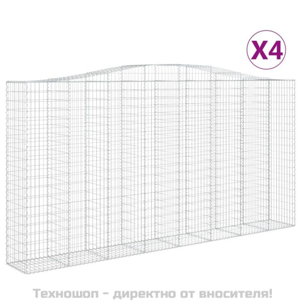 Габионни кошници арка 4 бр 400x50x200/220 см поцинковано желязо
