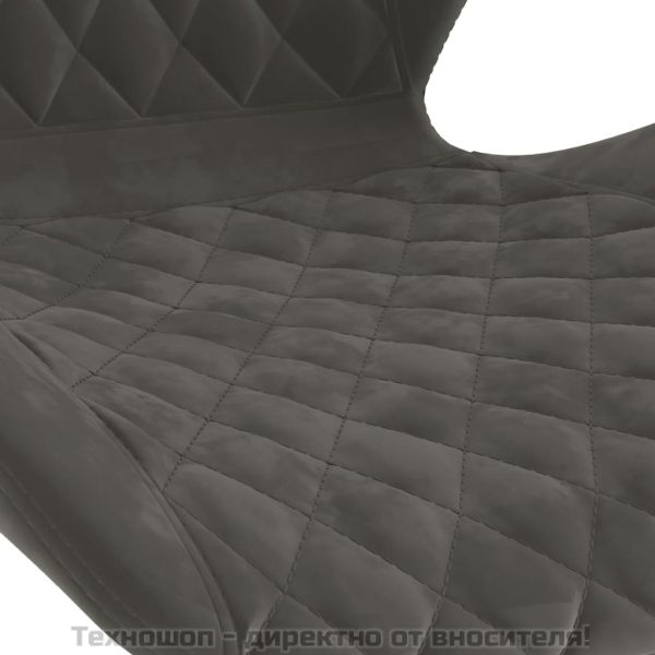 Бар табуретки, 2 бр, тъмносиви, кадифе