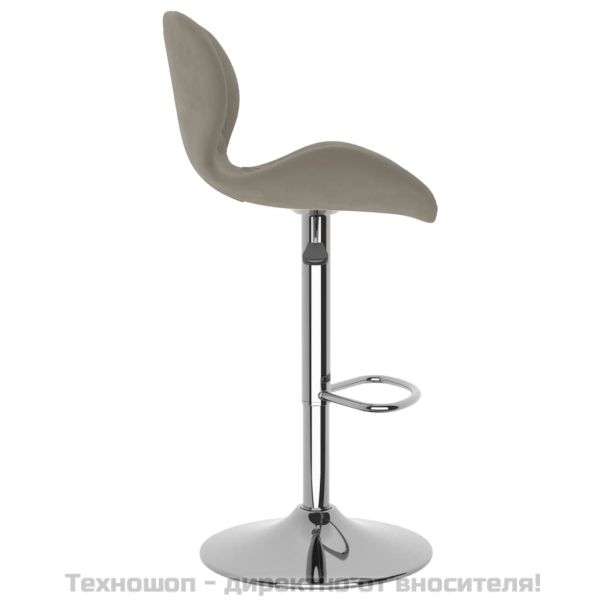 Бар табуретки, 2 бр, светлосиви, кадифе
