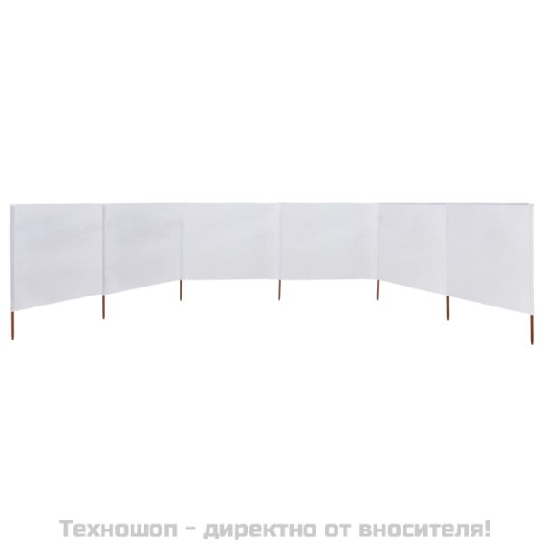 Параван против вятър от 6 панела текстил 800x160 см пясъчнобял