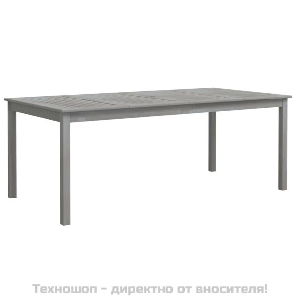 Градински трапезен комплект, 9 части, акациево дърво масив, сив