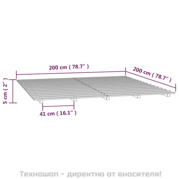 Рамка за легло, 200х200 см, бор масив
