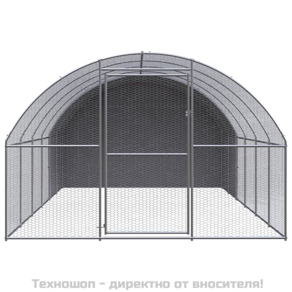 Птичарник на открито, 3x6x2 м, поцинкована стомана