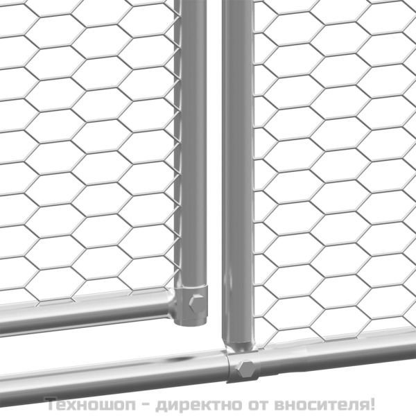 Птичарник на открито, 3x8x2 м, поцинкована стомана
