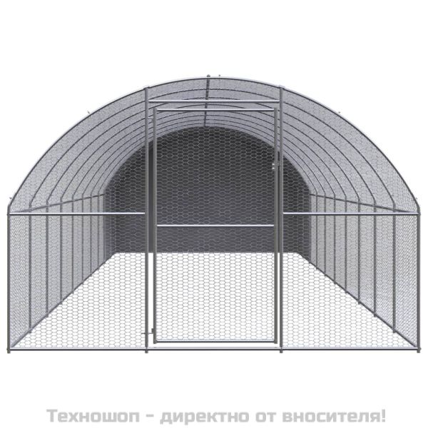 Птичарник на открито, 3x10x2 м, поцинкована стомана