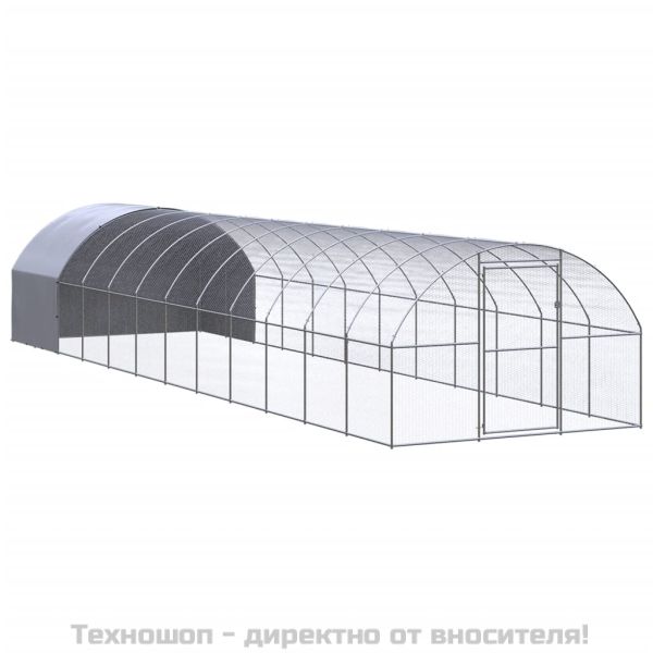 Птичарник на открито, 3x12x2 м, поцинкована стомана